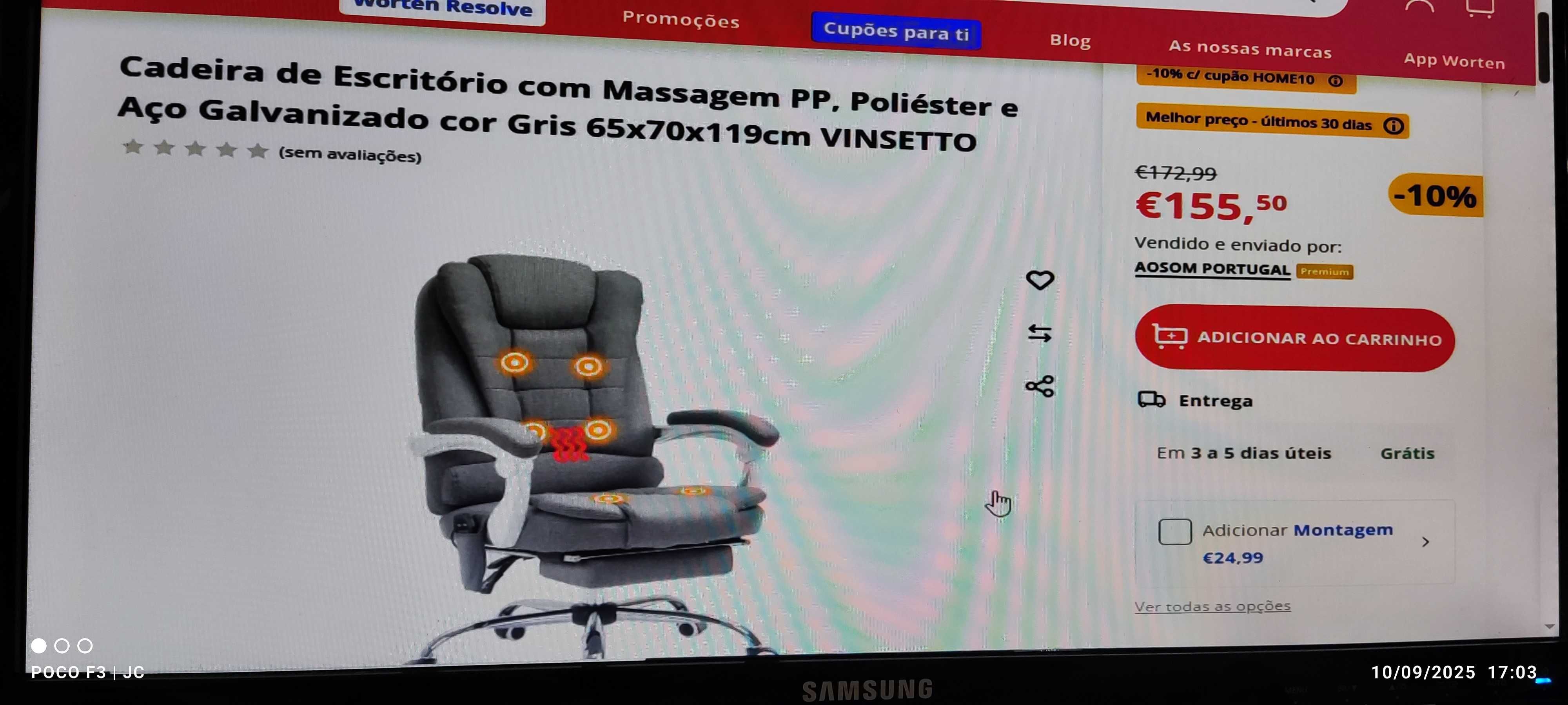 Cadeira  Escritório  com  Massagem