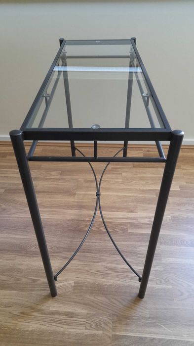 Mesa em Ferro com Tampo em Vidro Transparente