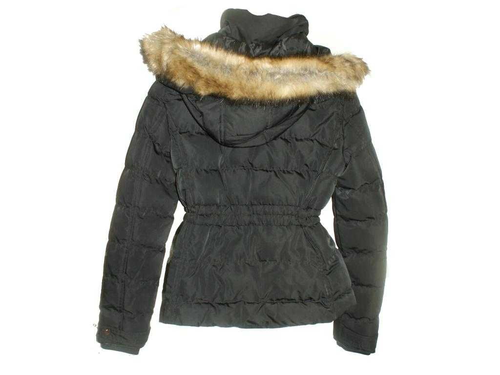 Ejzo kurtka damska zimowa pikowana kaptur krótka ciepła czarna S
