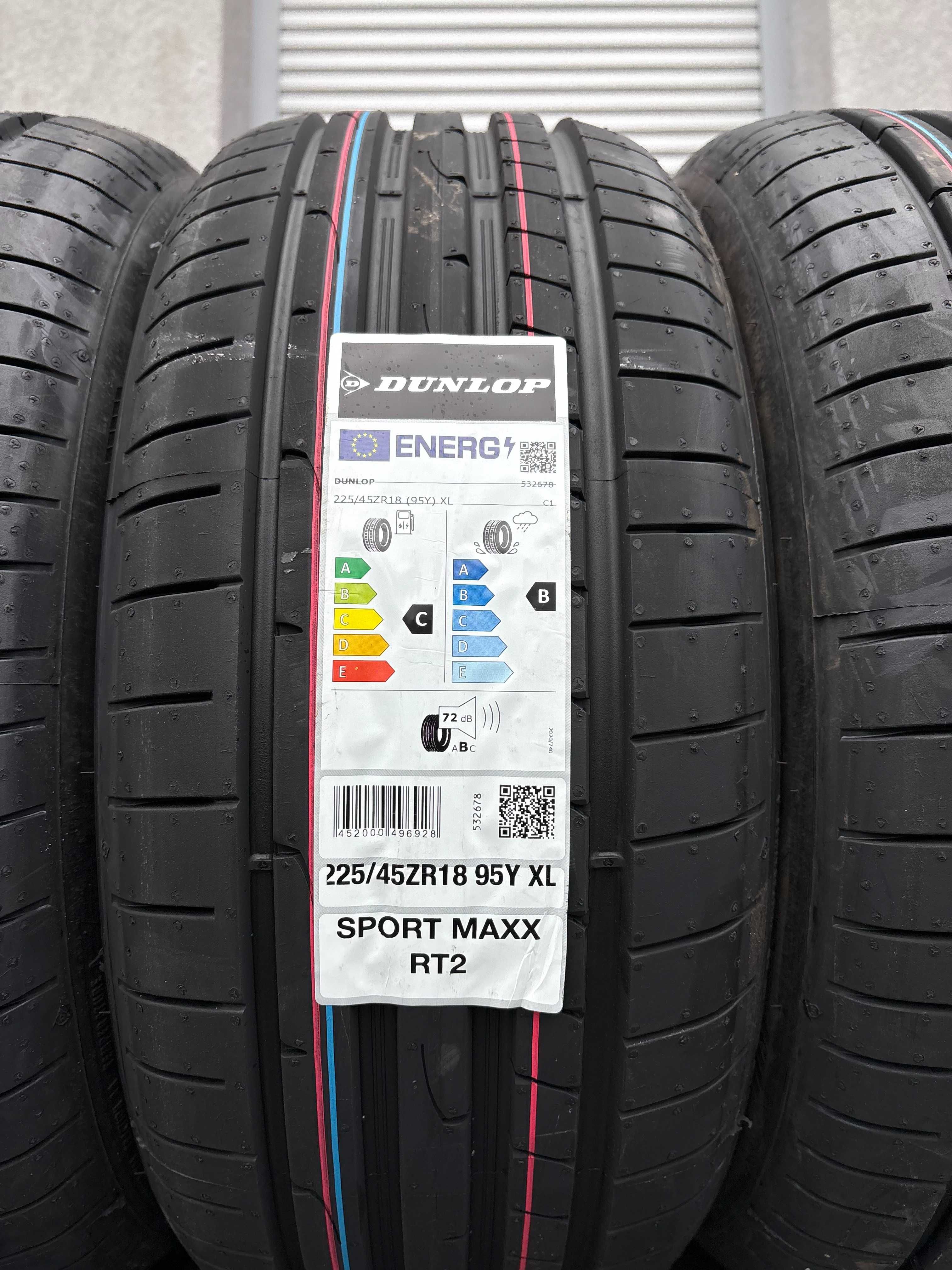 Letnia 225/45R18 Dunlop SportMaxxRT2 95Y XL C,B,72db prod. 2024r
