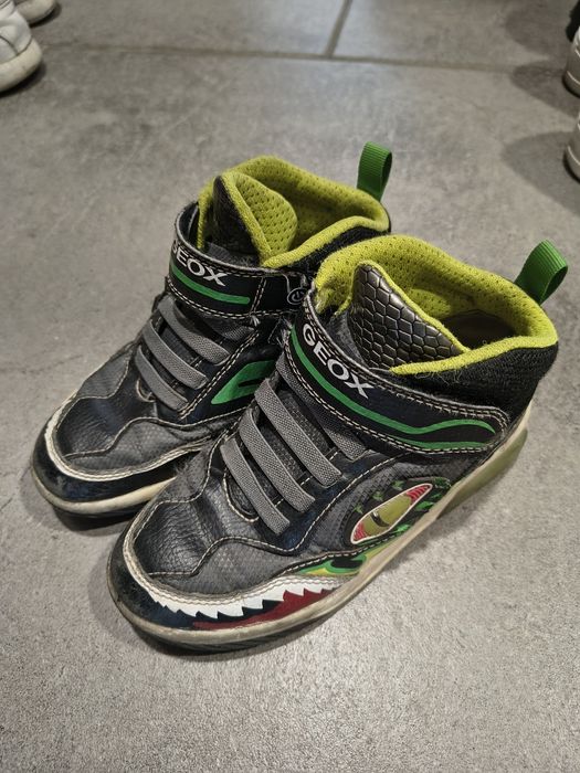 Buty chłopięce Geox dinozaur Raptor za kostkę skórzana wkładka 32 rzep