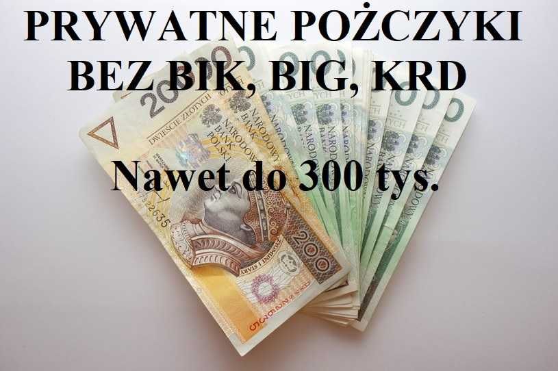 Prywatne pożyczki bez BIK, BIG, KRD