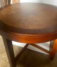 Piękny antyk - stolik kawowy drewniany - kolor orzech