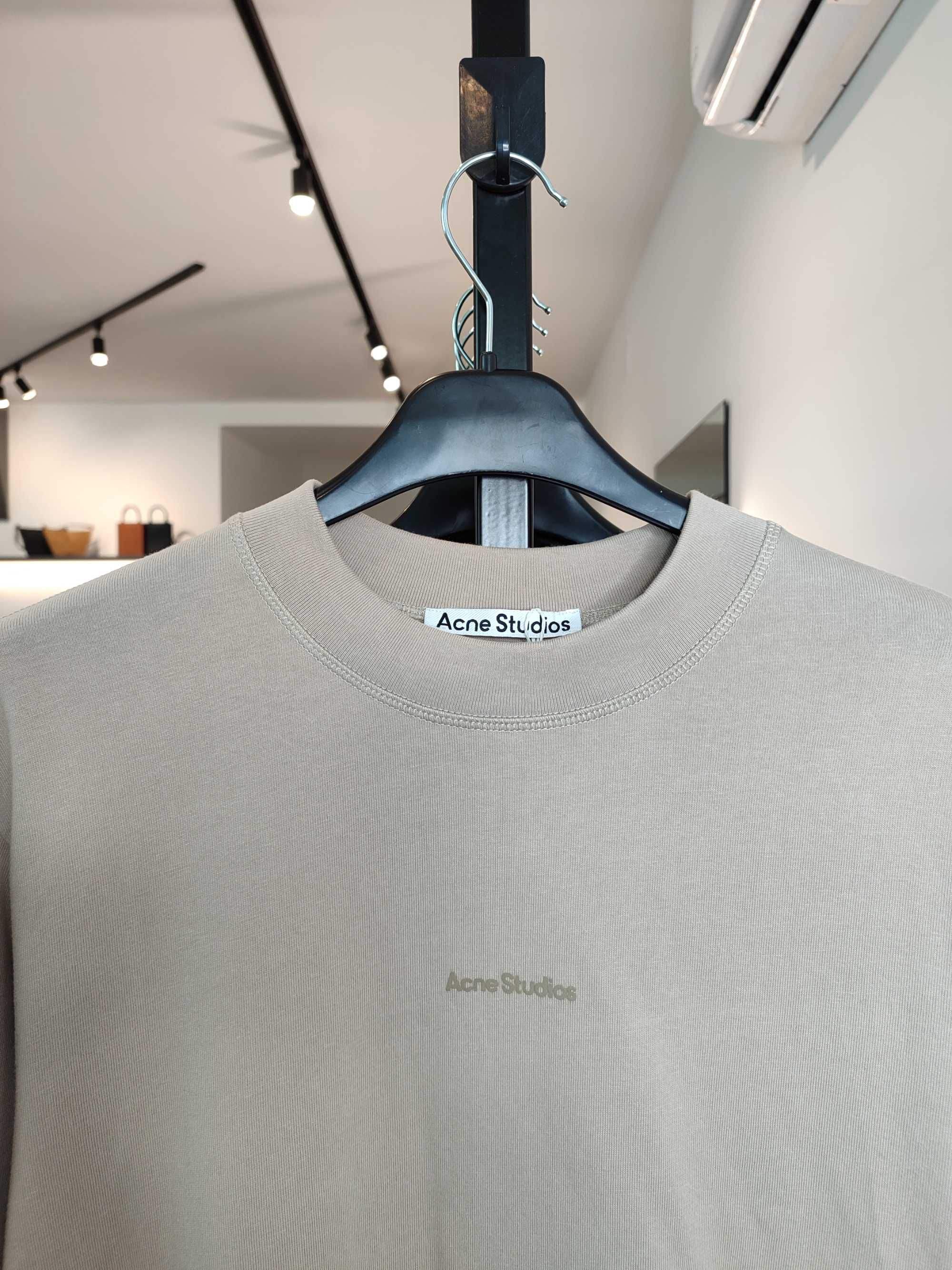Лонгслів Acne Studios Erwin Long Sleeve Stamp Tee Oyster
