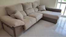 Chaise lounge bege e castanho