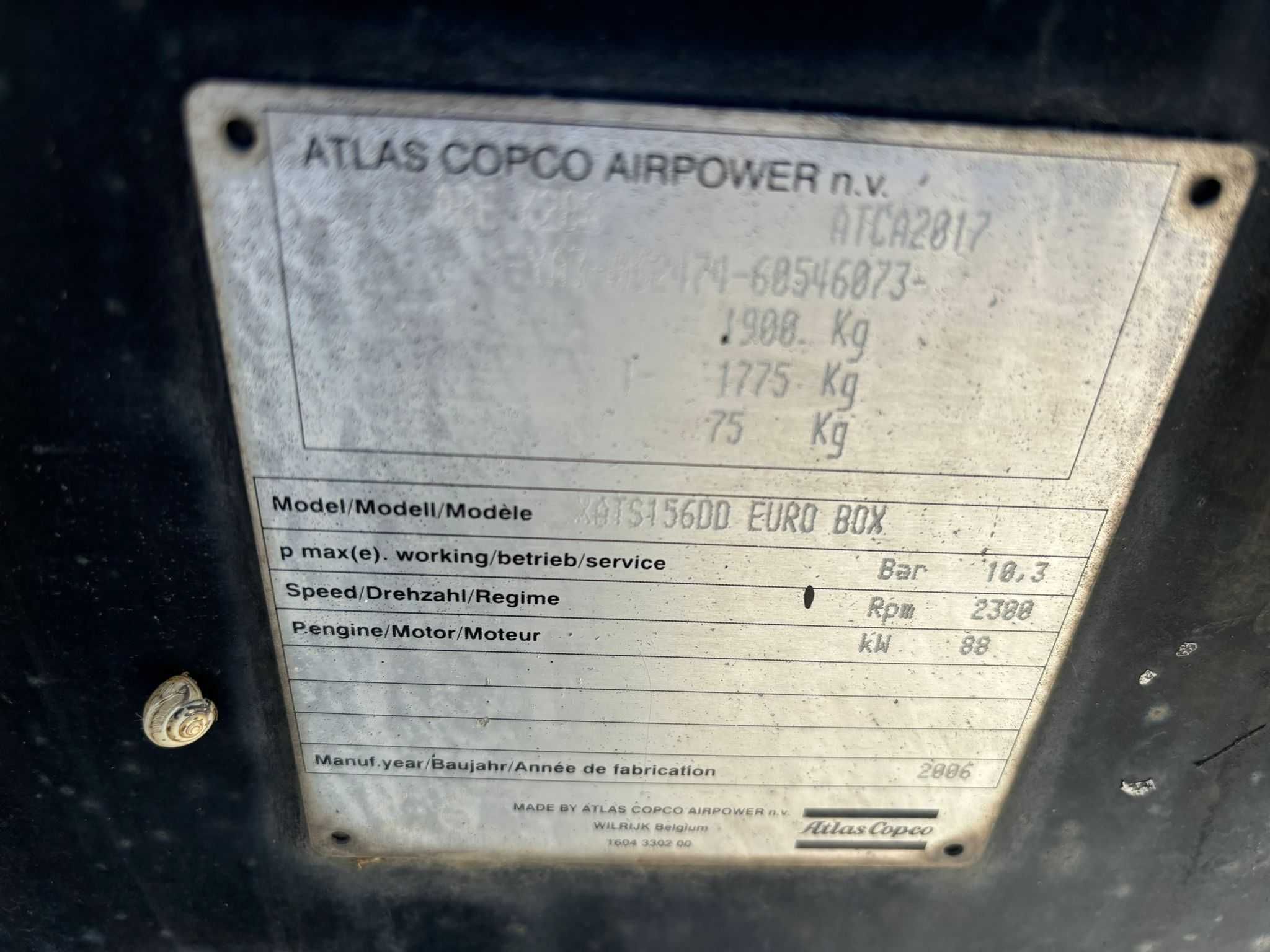 Kompresor Atlas Copco XATS 156- 2006 r- 10 BAR