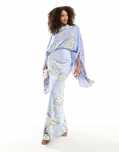 Asos Design 44 Xxl Sukienka Blue Floral Maxi J25285