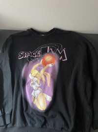 czarna bluza oversize „spacejam” z królikiem