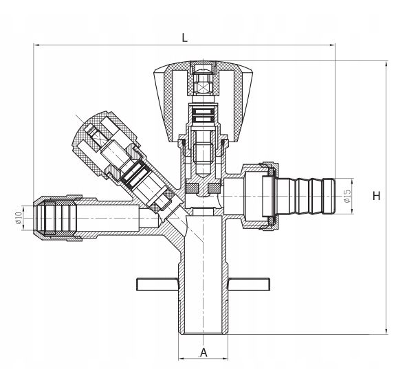 Zawór grzybkowy kombi 1/2x3/4 do pralki zmywarki [XYZ113]