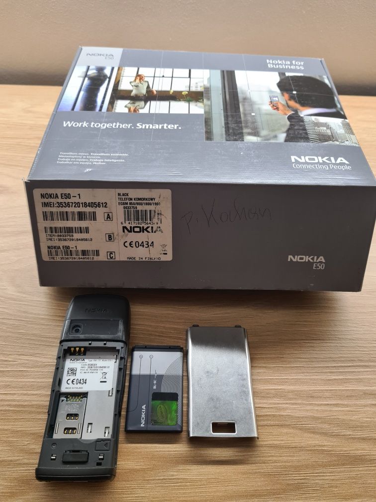 Nokia E50 Pełen Zestaw Pudełko kabel USB Ładowarka Zgodne Imei Okazja