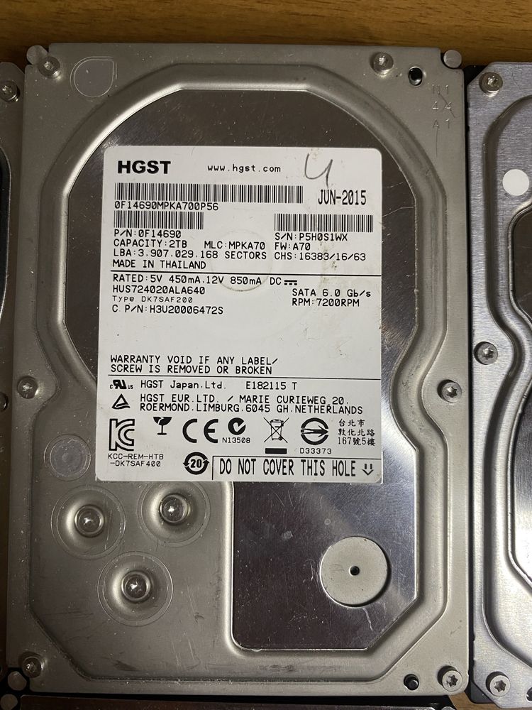 HDD жорсткі диски 1Тб /2Тб