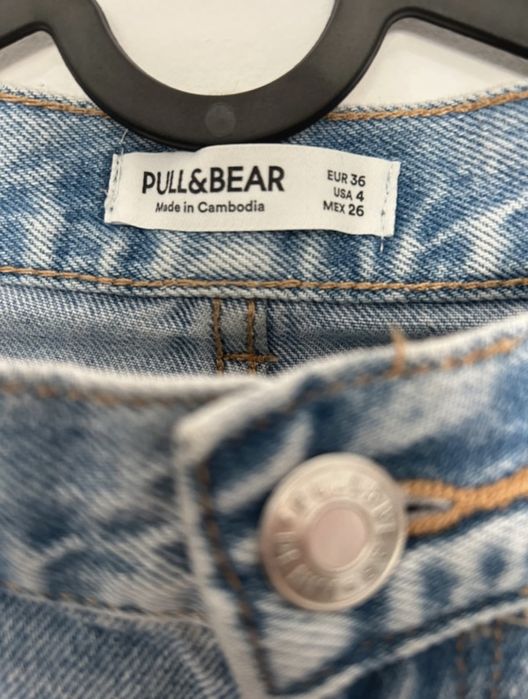 Calça de canga azul da pull&bear