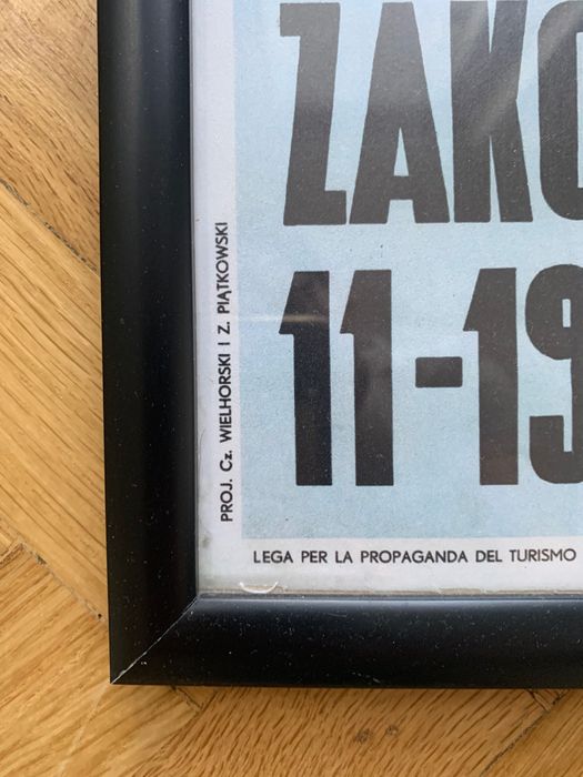 Oprawiony plakat zawodów narciarskich „Camionati mondiali di sci”