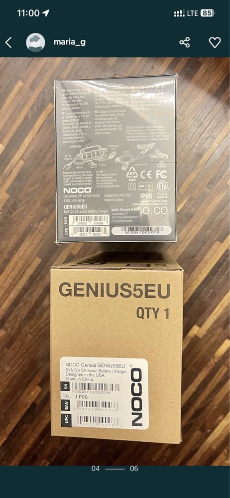 5A NOCO GENIUS 5 6V/12V Inteligentna ładowarka litowo-jonowych AGM