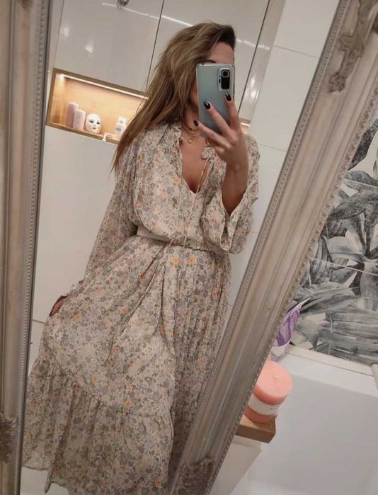 Dluga luzna oversize sukienka duzy rozmiar XXL/XXXL