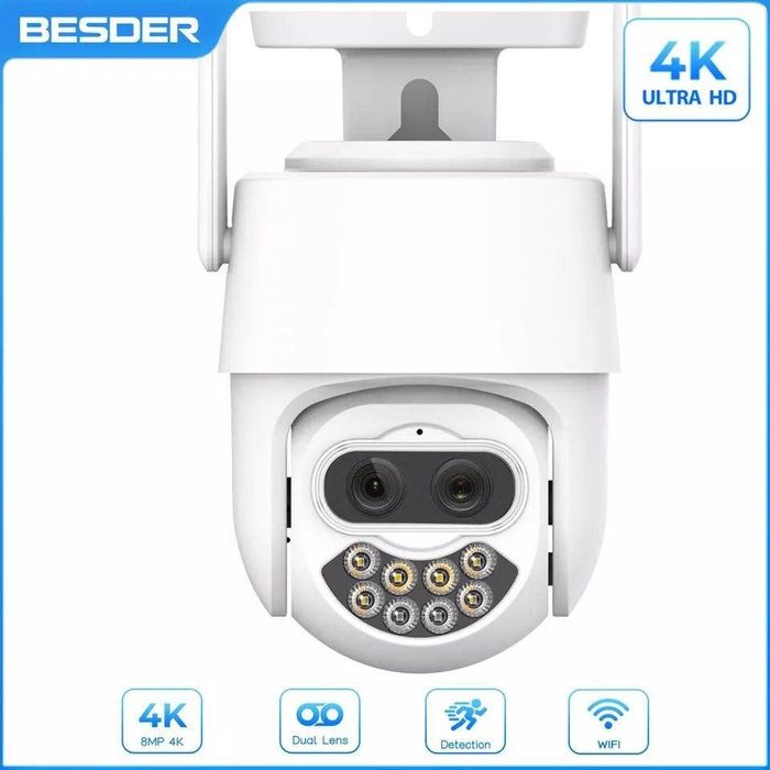 Вулична охоронна поворотна WIFI камера спостереження Besder P7S-8MP