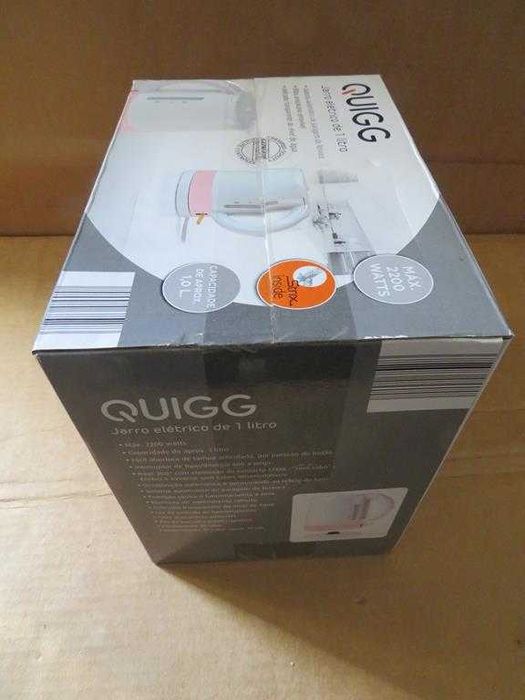 Jarro elétrico 1L Potência 2200W Marca QUIGG NOVO EMBALAGEM FECHADA 8€