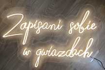 Neon ledon led flex wesele ozdoba Zapisani sobie w gwiazdach