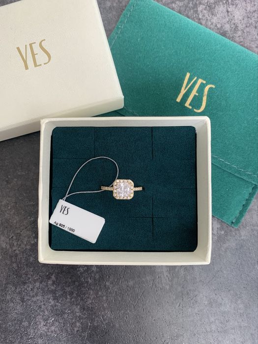 Yes Scarlet pierścionek srebrny pozłacany z cyrkoniami złoty