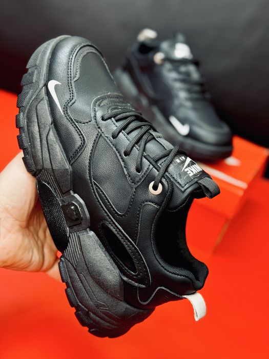 Осенние Кожаные кроссовки Nike мужские на теплой подошве Найк Осень
