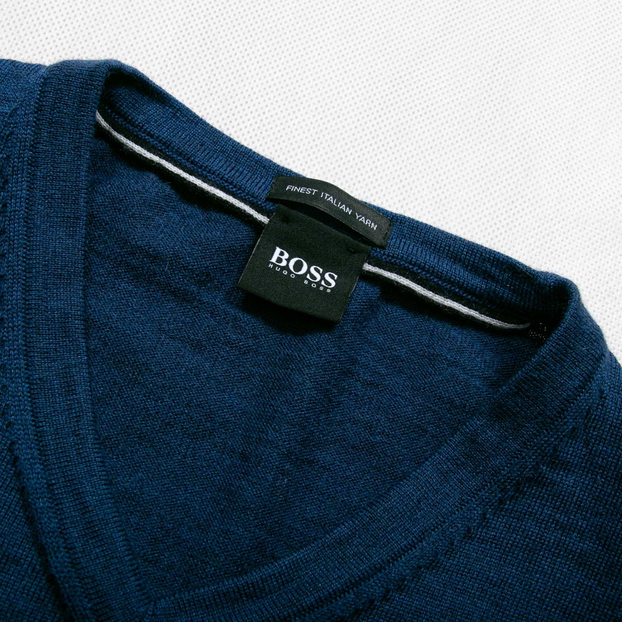 Hugo Boss Virgin Wool sweter wełniany M/L slim