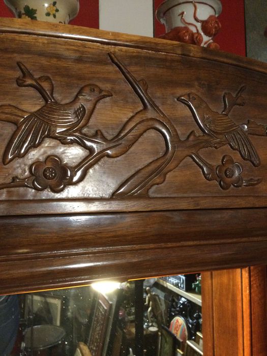 Toucador Secretária banqueta Madeira maciça de Pau Rosa China Anos 50