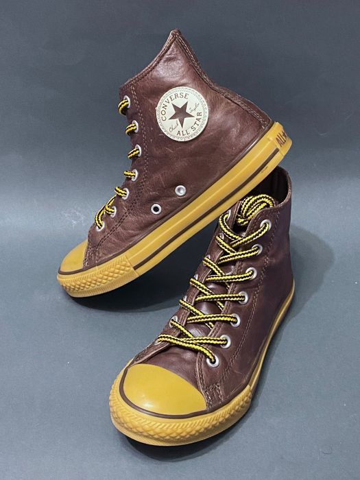 Кеды высокие Converse 33 размер (21,5 см) кожаные натуральная кожа