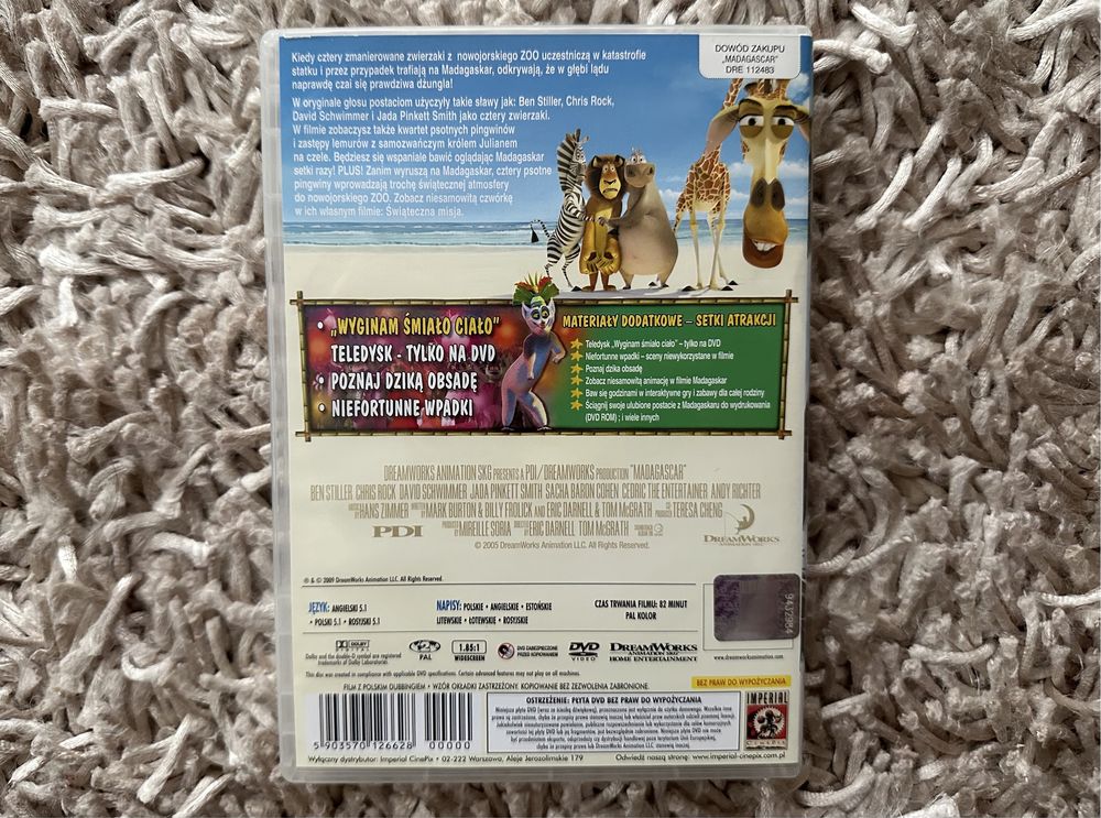 Film animowany na DVD „Madagaskar”