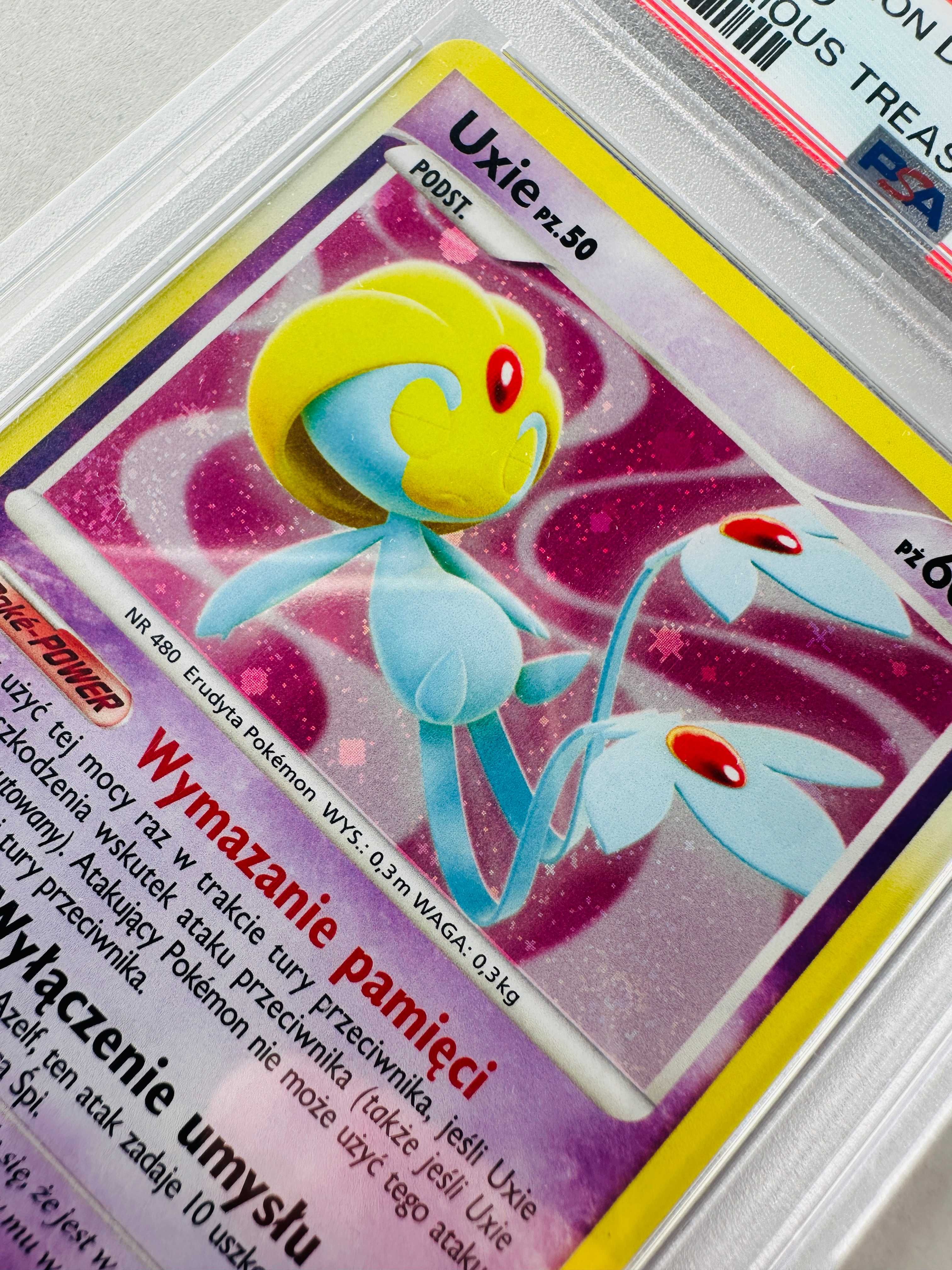 Uxie HOLO - Diament i Perła Tajemne Skarby - Karta Pokemon PSA 8