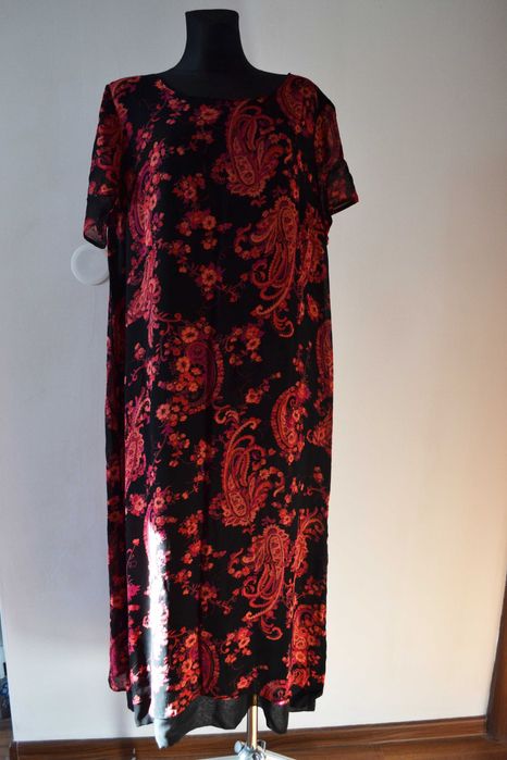 Elegancka sukienka długa we wzory Style&Co 4XL 48 50