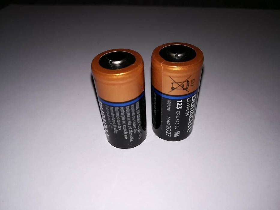 pilhas Duracell cr123a