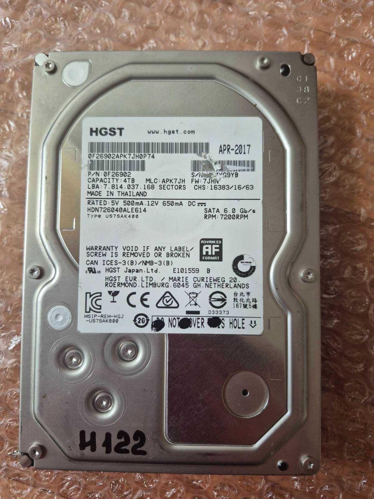 Жорсткий диск HGST 4Tb ( пошкоджені)