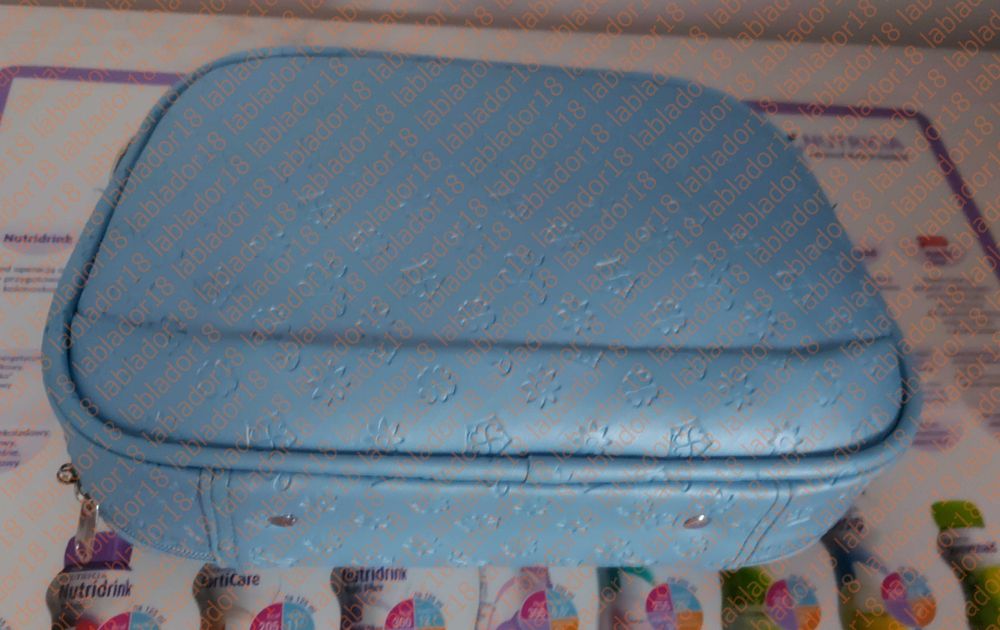 Kuferek kosmetyczka niebieska