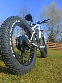 Fat Bike rower elektryczny biały fatbike