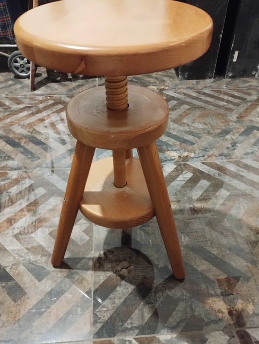 taboret stołek regulowany drewno 51-62cm