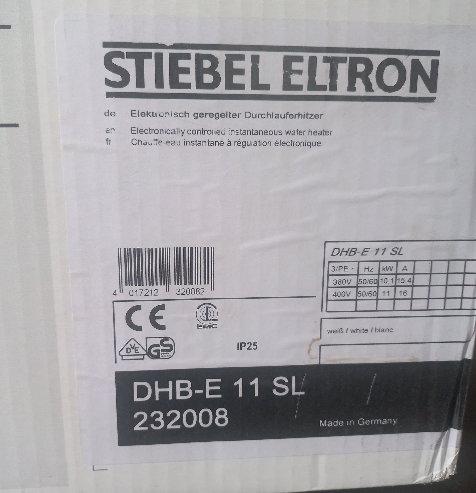 Przepływowy elektr. ogrzewacz wody Stiebel Eltron DHB-E 11SL
