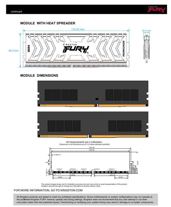 Оперативна пам'ять Kingston fury renegade ddr4 3600mhz 32gb kit 2x16gb