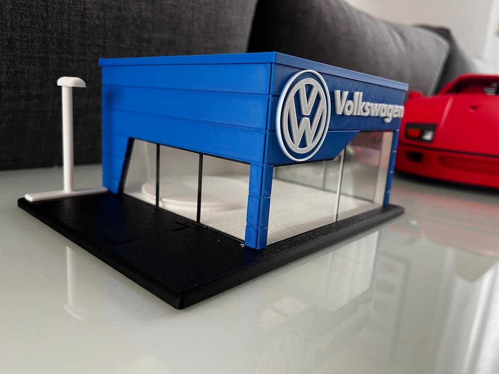 Diorama Stand de Automóveis Volkswagen na escala 1:64