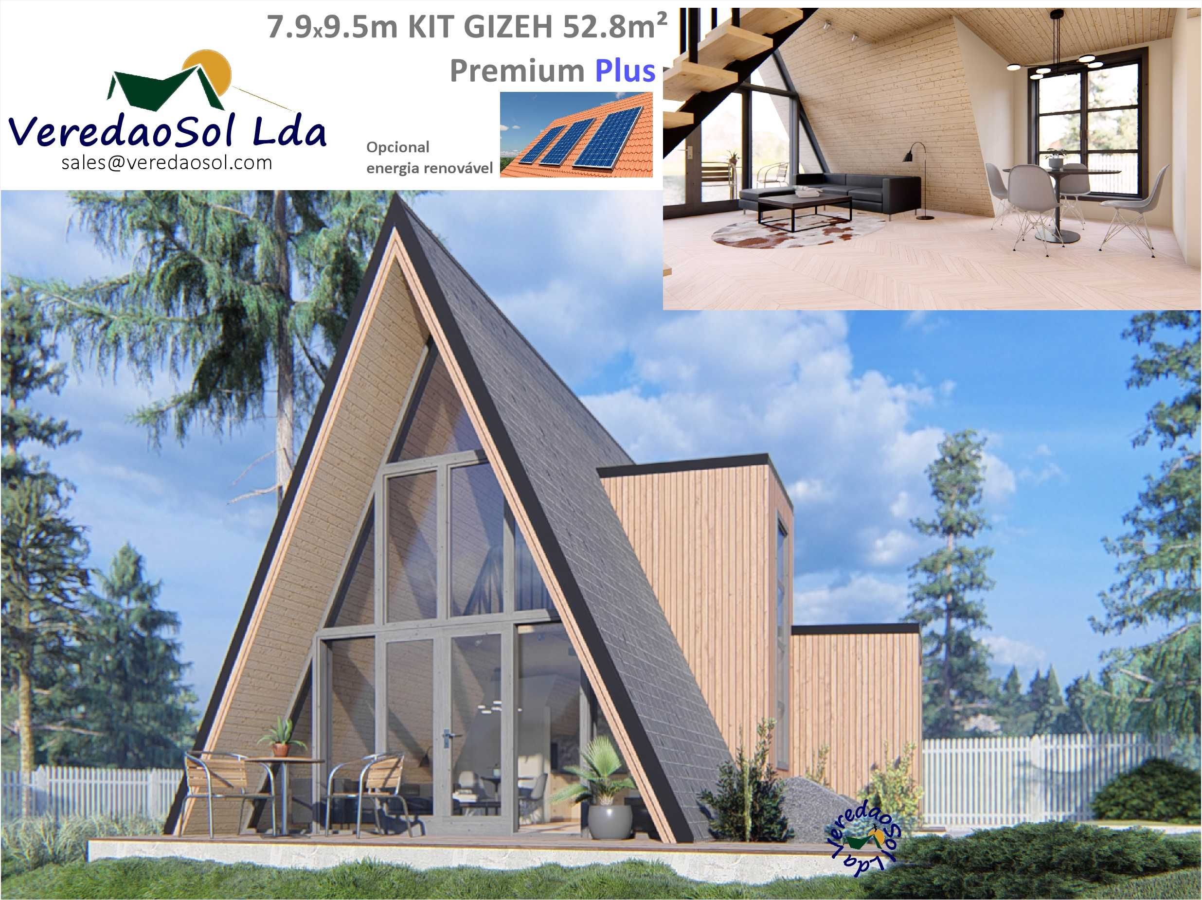 Casa Madeira KIT GIZEH 52.8 m² Pré-fabricada - Preço imbatível