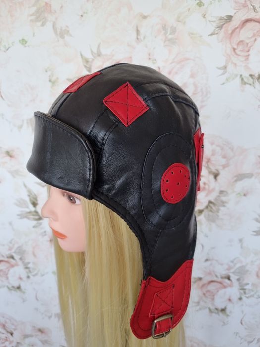 Czapka pilotka skórzana unisex