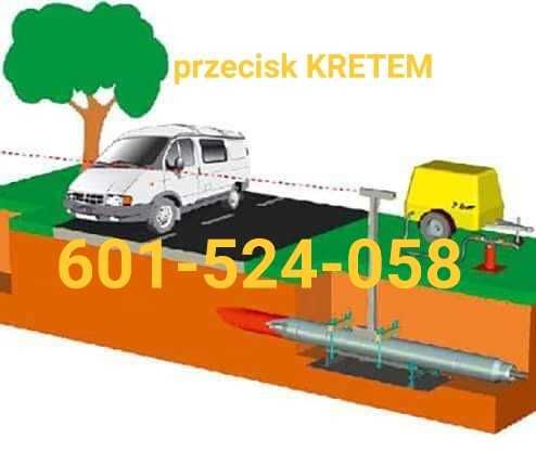 Przewiert przecisk kretem przewiert sterowany przyłącze bez wykopu