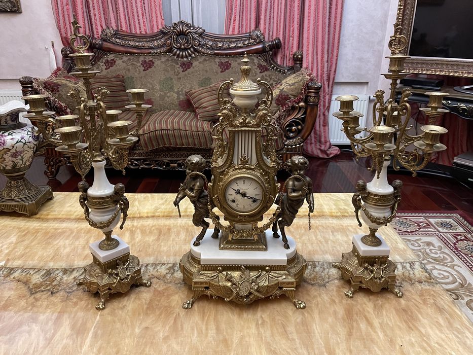 Часы каминные с канделябрами Imperial