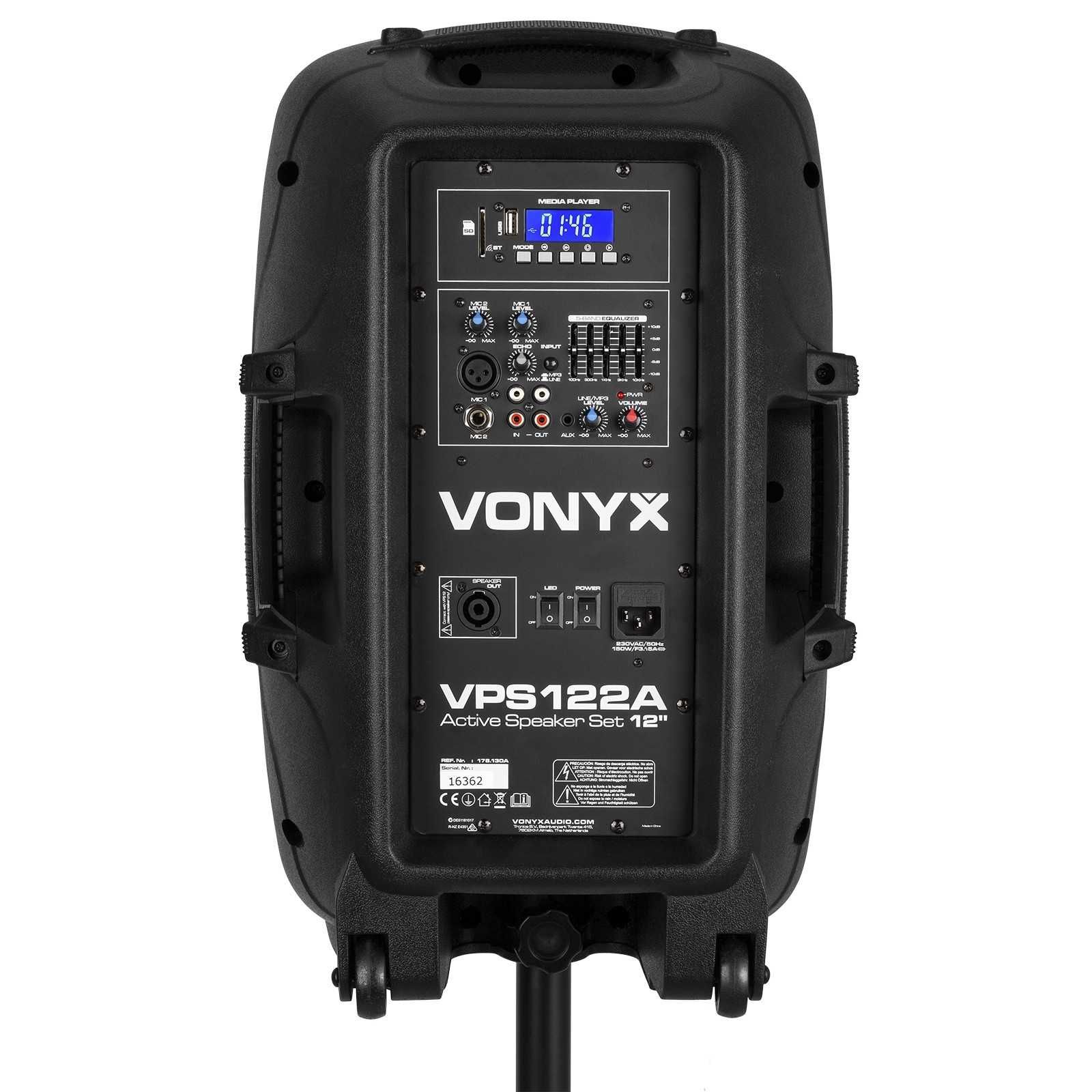 Zestaw kolumn aktywna+pasywna Vonyx VPS122A 800W uszkodzone obudowy
