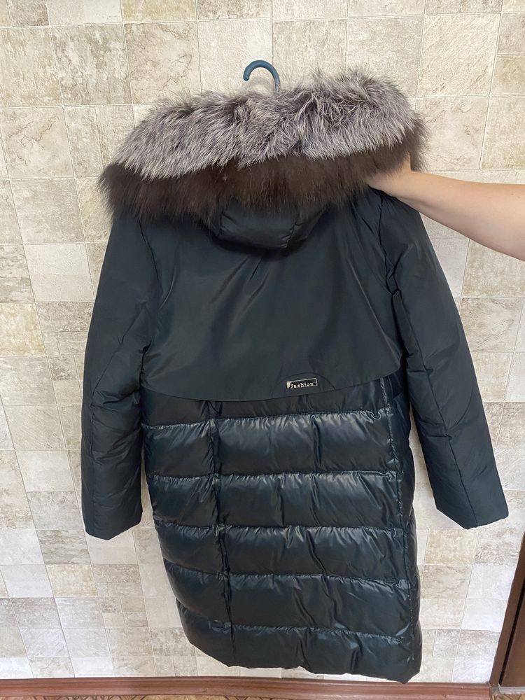 длинная куртка парка на зиму с натуральным мехом