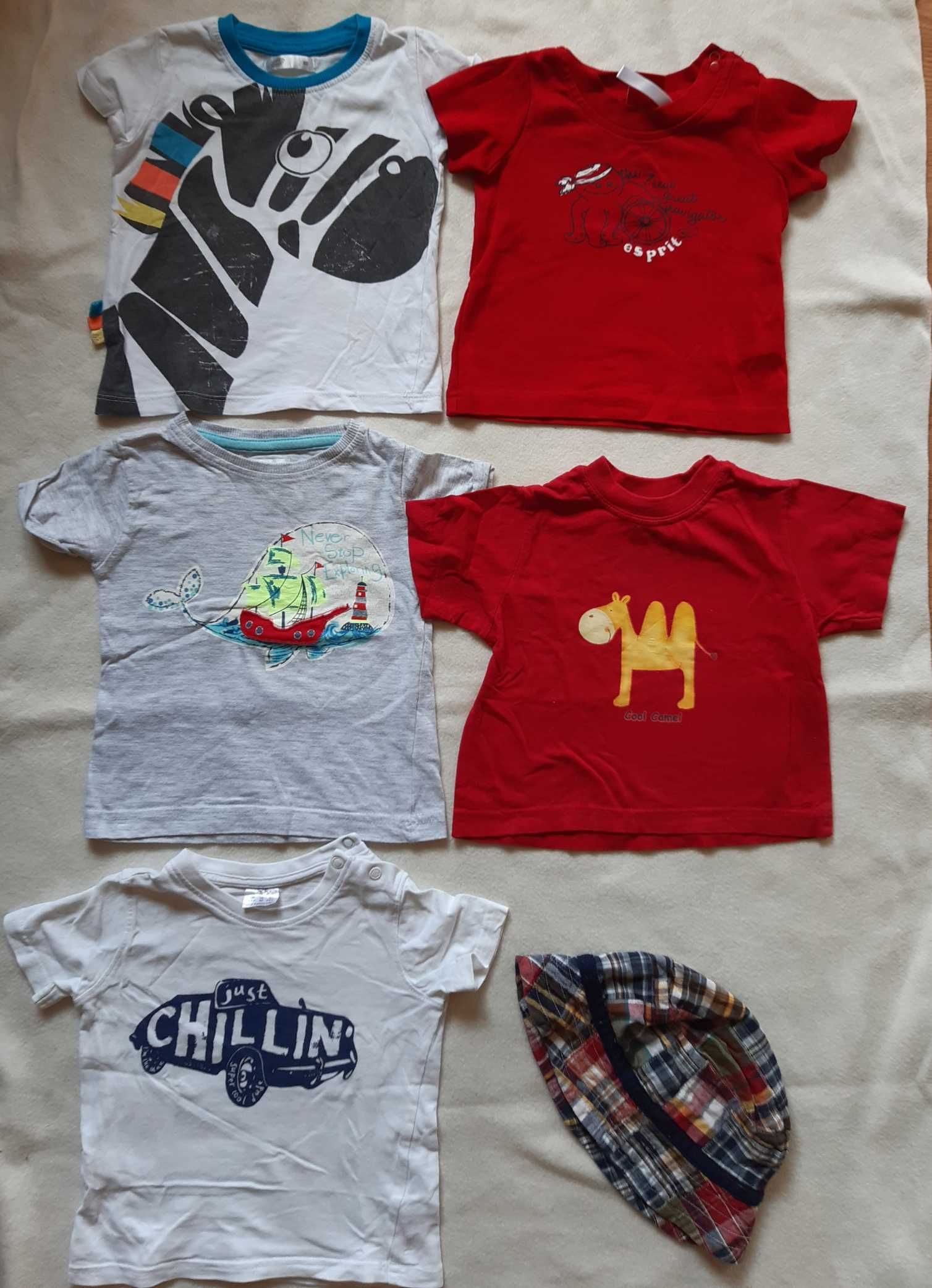 zestaw 5 koszulek niemowlęcych, r.68 +kapelusik