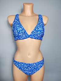 Strój kąpielowy dwuczęściowy bikini niebieski swimsuit XS 34 niebieski