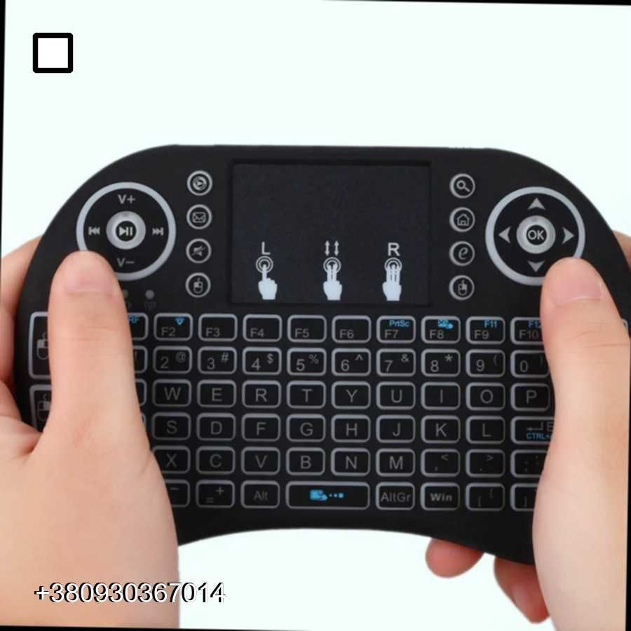 Беспроводная клавиатура с подсветкой с аккумулятором Bluetooth рус/анг