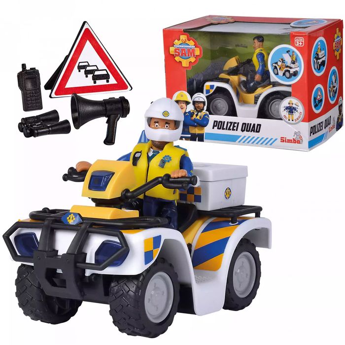 Strażak Sam. Quad policyjny z figurką Malcolma. Simba Toys