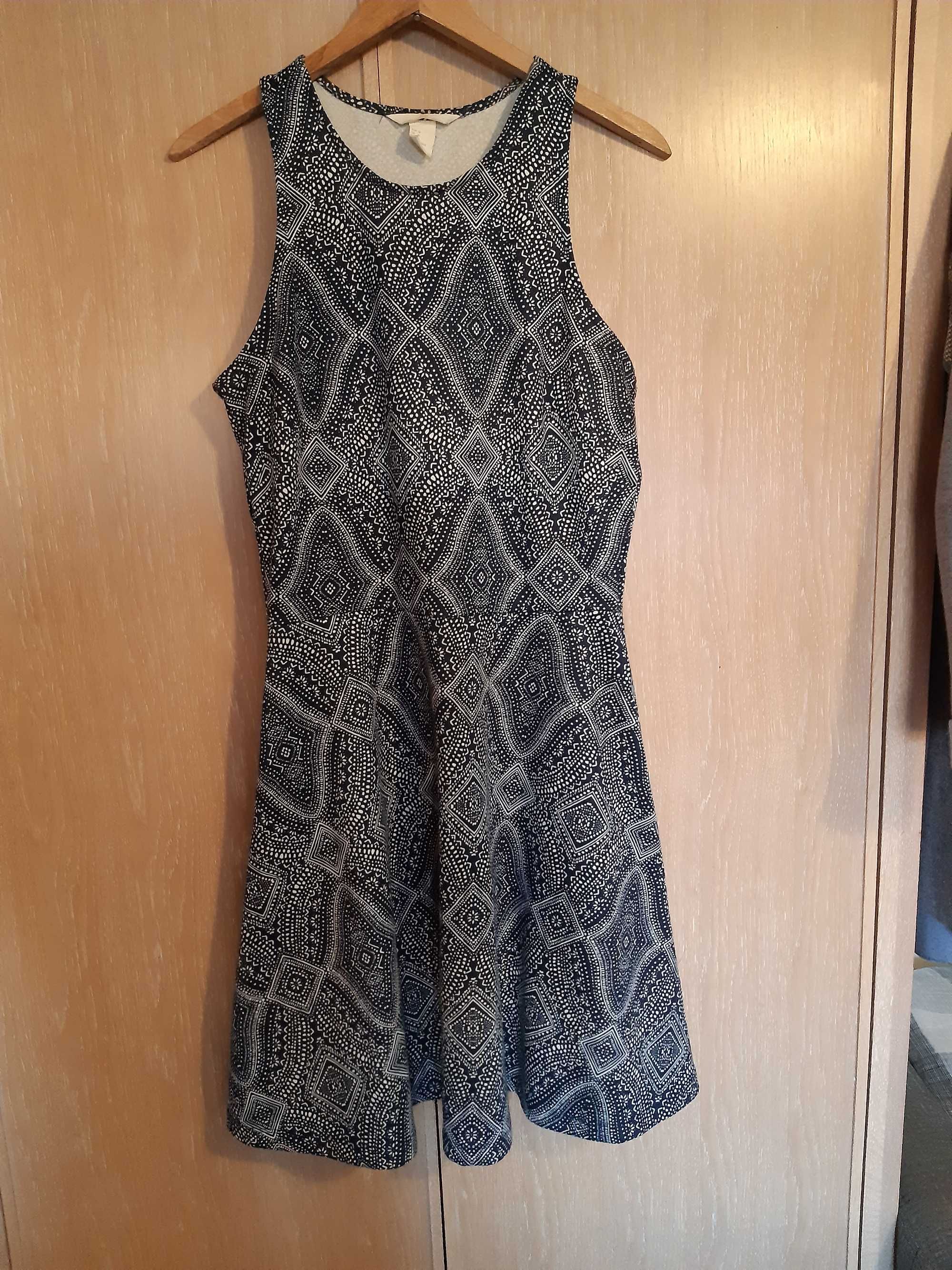 Granatowa letnia sukienka na ramiączkach dobra jakość jersey H&M