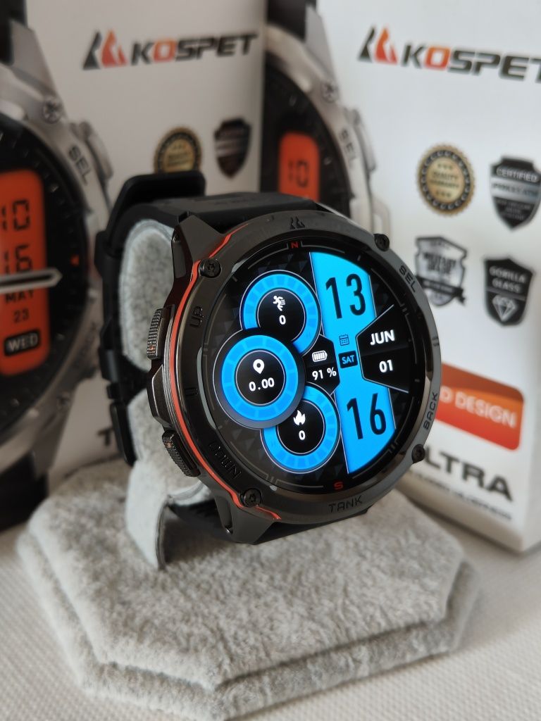 Тактические смарт часы Kospet TANK T3 Ultra + GPS + Compass